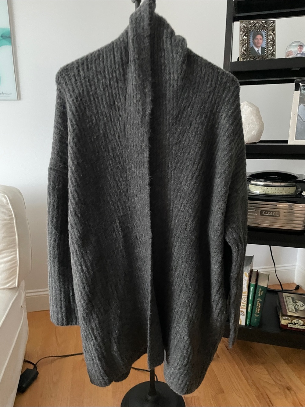 J. Crew Dark Charcoal Open-Front Women's Cardigan